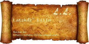 Latzkó Lilla névjegykártya